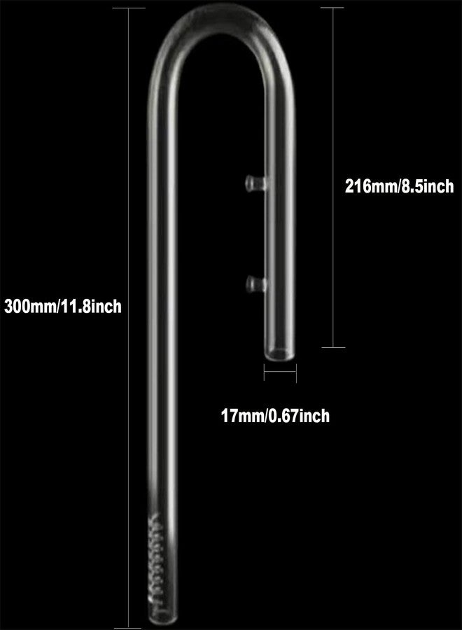 Caylingdee U Shape Inflow Pipe Glass Aquatic Inflow Pipe Set for Aquarium Planted Tank Aquascaping Filter 17mm for 16/22mm(5/8" ID) Tubing Hose - Image 2